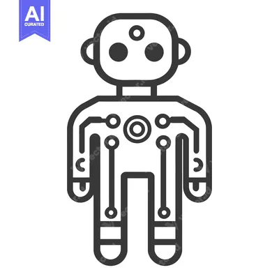 Aset premium populer: A Simple Stylized Robot Depicted With Technology Circuitry Inside