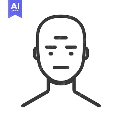 Premium design asset: A minimalistic linear illustration of a human face and shoulders