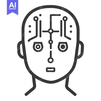 Aset premium populer: An illustrated outline showing a human head with circuit board design