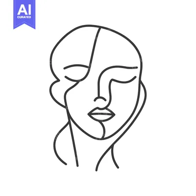 A simple line drawing depicts a human face with closed eyes