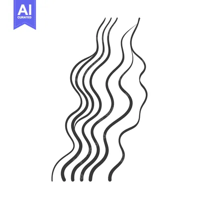 Aset premium populer: A simplistic illustration depicting wavy abstract flowing lines of bla