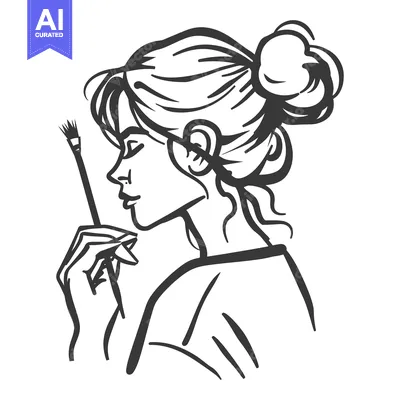 Popular premium asset: A female figure holding a paintbrush in a creative gesture