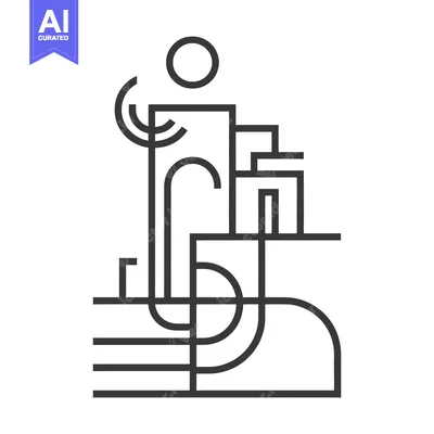 Aset desain premium: An abstract linear representation of an architectural design structure