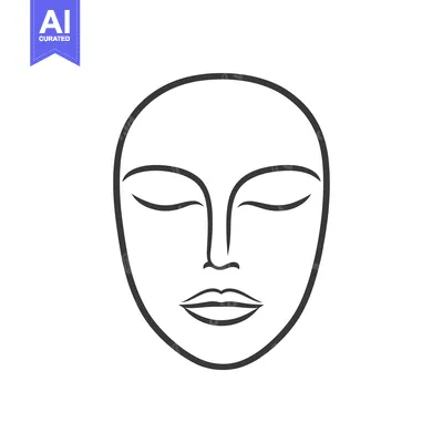 Aset premium populer: A Simple Vector Illustration Depicting a Peaceful Human Face