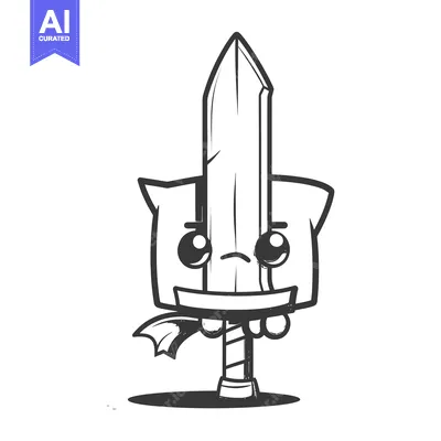 Popular premium asset: A Sad Cartoon Sword Holding a Bandage