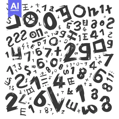 Premium design asset: A Scattered Collection of Handwritten Numbers