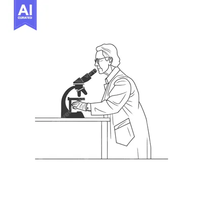 Aset desain premium: A Scientist Examining a Slide Under a Microscope