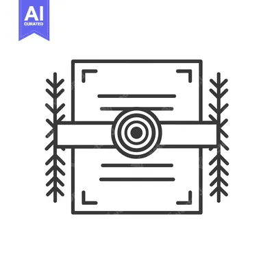 Premium design asset: A sealed document with a circular stamp and decorative elements