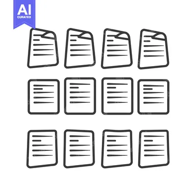 Aset desain premium: A Set of 12 Document Icons in a Simple Design