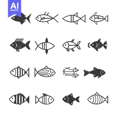 Popular premium asset: A Set of 12 Unique Fish Icon Designs