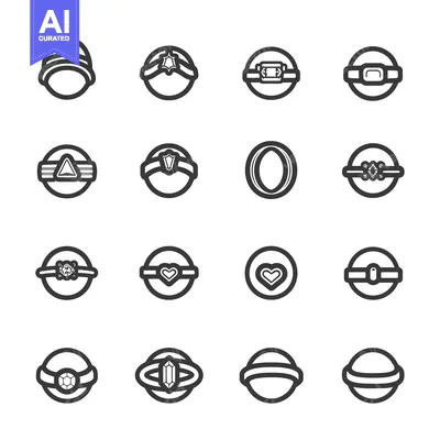Aset premium populer: A Set of 16 Black and White Ring Icons