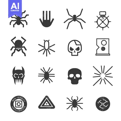 Aset desain premium: A Set of 16 Black and White Warning Signs