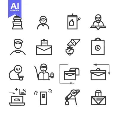 A Set of 16 Delivery and Logistics Icons