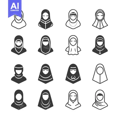 Popular premium asset: A Set of 16 Diverse Women Wearing Hijabs