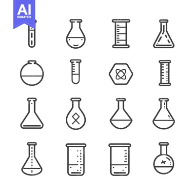 Aset premium populer: A Set of 16 Line Drawings of Laboratory Glassware