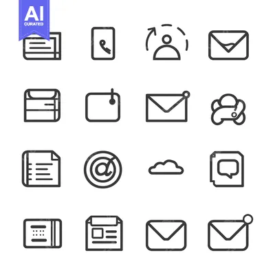 Aset premium populer: A Set of 16 Line Icons Related to Communication and Messaging