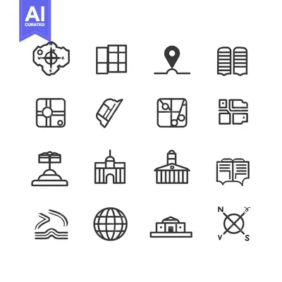 Popular premium asset: A Set of 16 Location and Navigation Icons