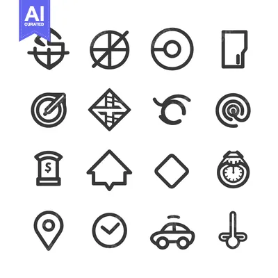 Aset premium populer: A Set of 16 Navigation and Location-Based Icons