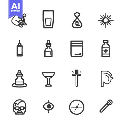 Popular premium asset: A set of 16 simple black and white icons