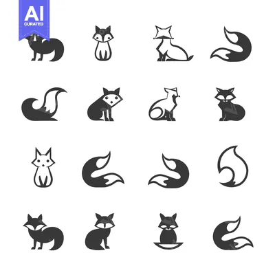 Popular premium asset: A Set of 16 Simple Fox Icons in Various Poses