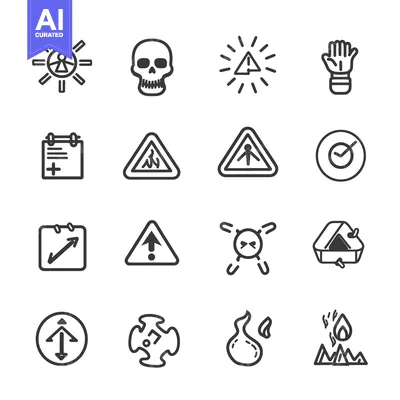 Aset desain premium: A Set of 16 Simple Line Icons Representing Various Concepts