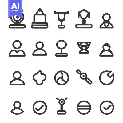 Aset premium populer: A Set of 20 Achievement and Success Related Icons