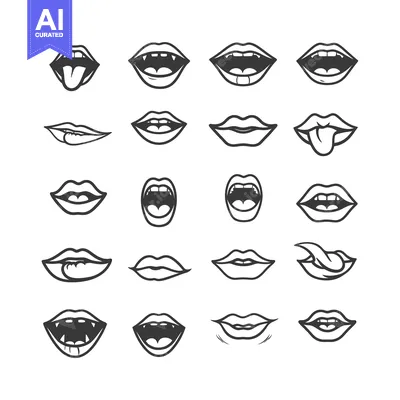 Popular premium asset: A Set of 20 Cartoon Mouths with Different Expressions