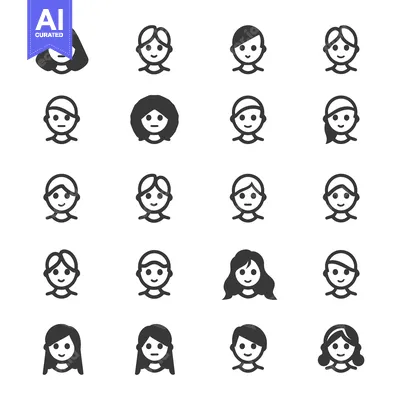 Aset desain premium: A Set of 20 Diverse User Profile Icons