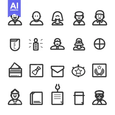 Premium design asset: A Set of 20 Line Icons Depicting People and Objects