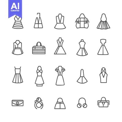 Popular premium asset: A set of 20 line icons related to fashion and accessories