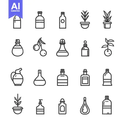 Popular premium asset: A Set of 20 Line Icons Related to Olive Oil, Plants, and Bottles