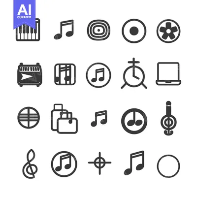 Aset premium populer: A Set of 20 Music-Related Icons