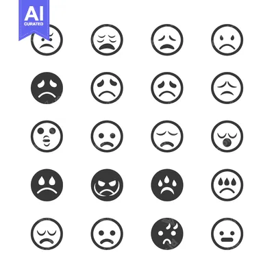 Popular premium asset: A Set of 20 Sad Emojis with Different Expressions