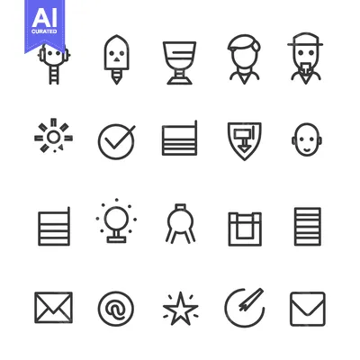 Premium design asset: A Set of 20 Simple Line Icons