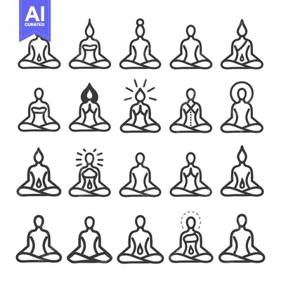 Popular premium asset: A Set of 20 Yoga Poses in a Sitting Meditation Position with Variation