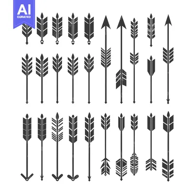 Aset premium populer: A Set of 24 Arrow Icons with Various Point Styles and Fletching