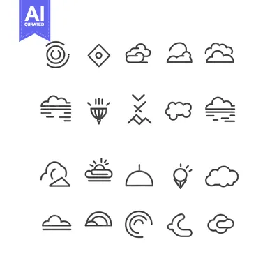 Premium design asset: A Set of 24 Cloud-Related Line Icons