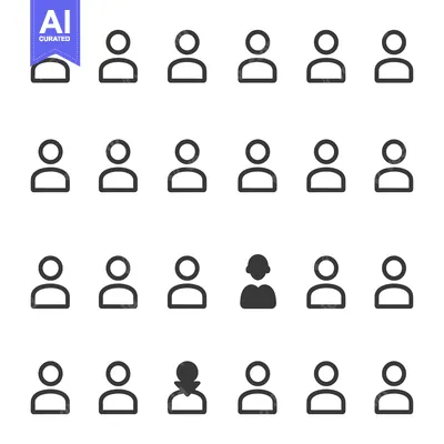 Aset desain premium: A Set of 24 Simple User Icons With Variations
