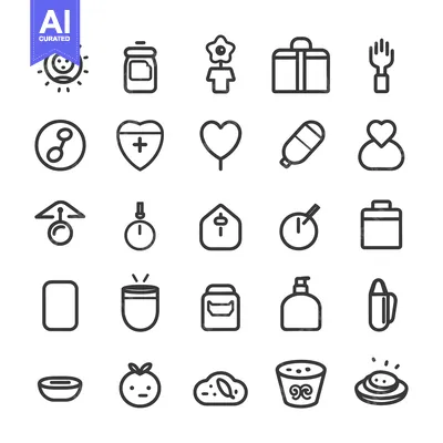 Premium design asset: A Set of 25 Line Icons for Various Objects and Concepts