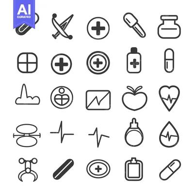 Premium design asset: A Set of 25 Medical and Health Related Line Icons
