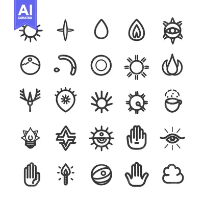 Aset premium populer: A Set of 25 Simple Black and White Vector Icons