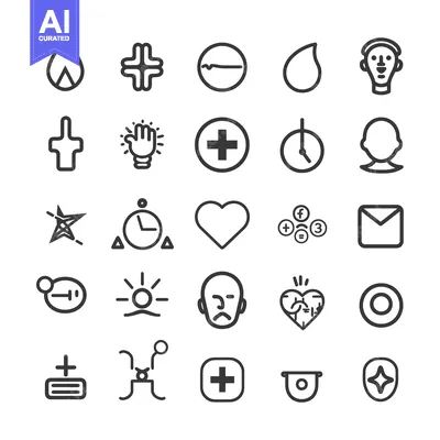 Premium design asset: A Set of 25 Simple Line Icons for Various Purposes