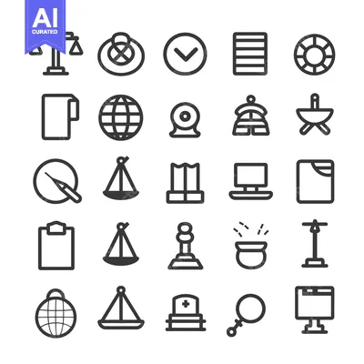 Aset premium populer: A Set of 28 Simple Line Icons Representing Different Concepts
