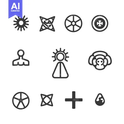 Aset desain premium: A Set of Abstract and Symbolic Icons