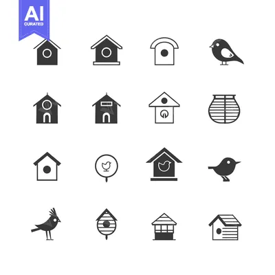 Popular premium asset: A Set of Birdhouse and Bird Icons