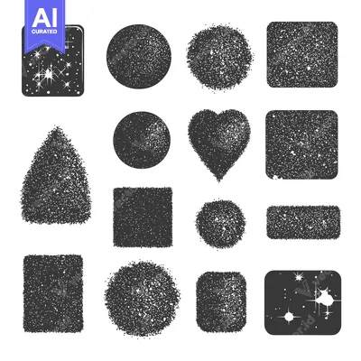 Aset premium populer: A Set of Black and White Geometric Shapes with a Grunge Texture