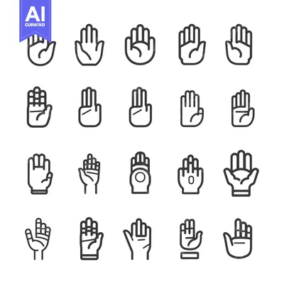 Popular premium asset: A Set of Black and White Hand Icons in Various Positions