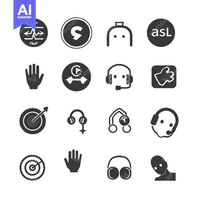 Aset premium populer: A Set of Black and White Icons for Communication and Accessibility