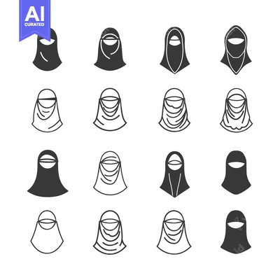A Set of Black and White Line Drawings Depicting Different Styles of H