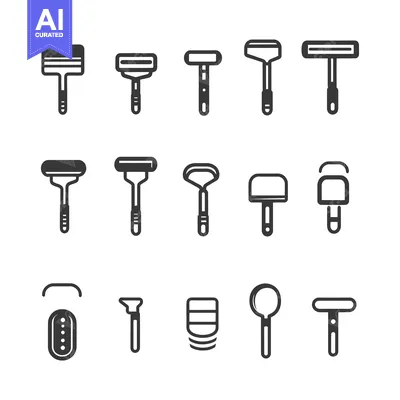 Aset premium populer: A Set of Black and White Shaving Razor Icons